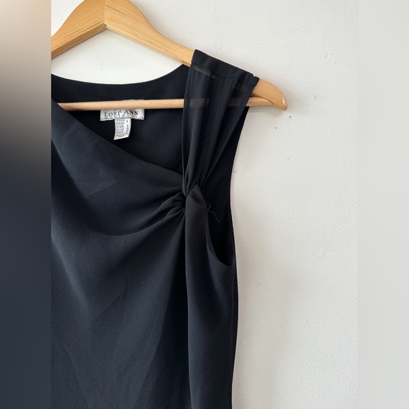 Vintage Lori Ann Montreal - Black Asymmetrical Dress - Shoulder Detail -Size 7-8 - Picture 5 of 9